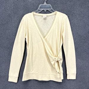 J.Crew Crewcuts Top Girls 12 pale yellow long sleeve wrap tide‎ T-shirt